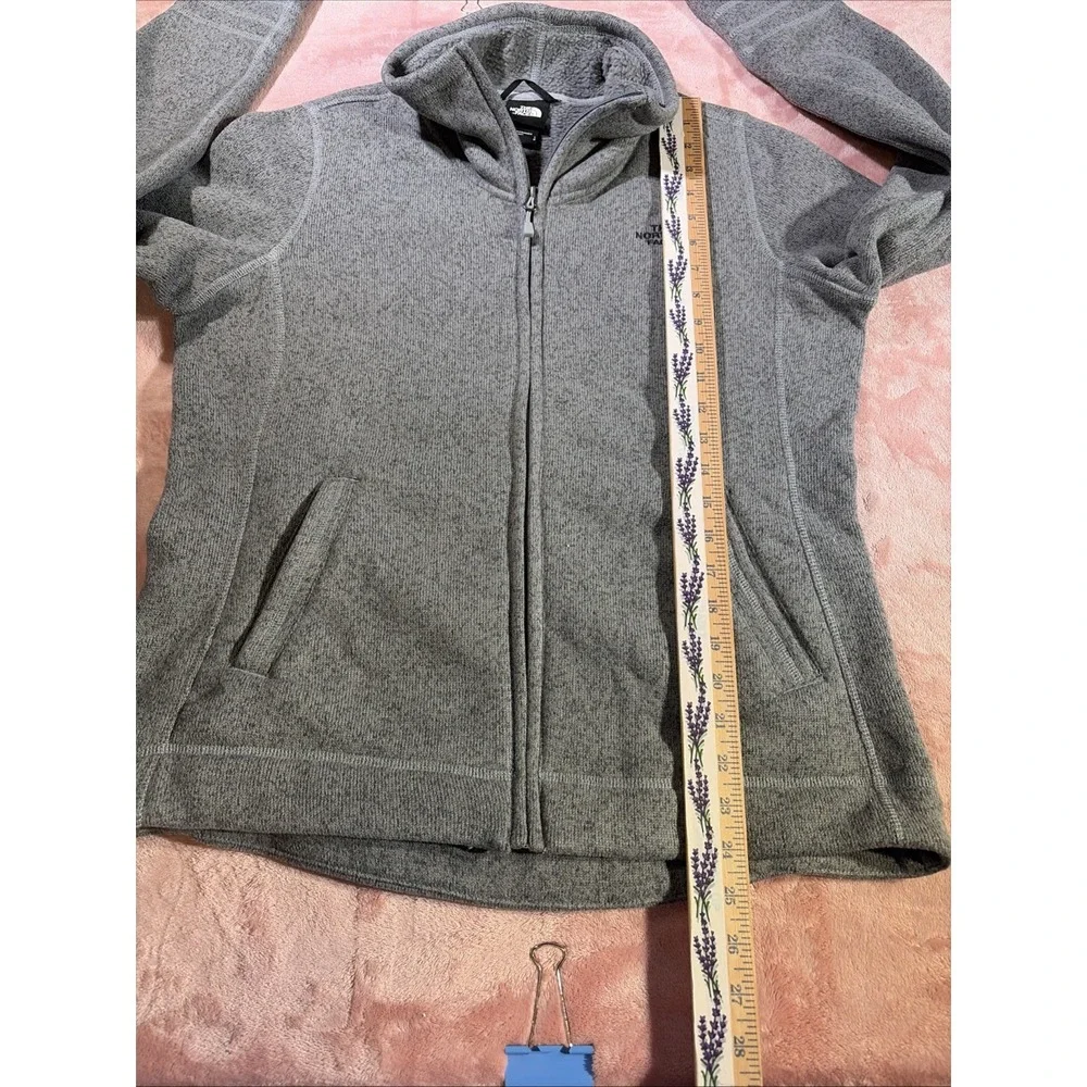 The North Face Womens Crescent Full Zip Sweater Fleece Jacket Grey Heather L